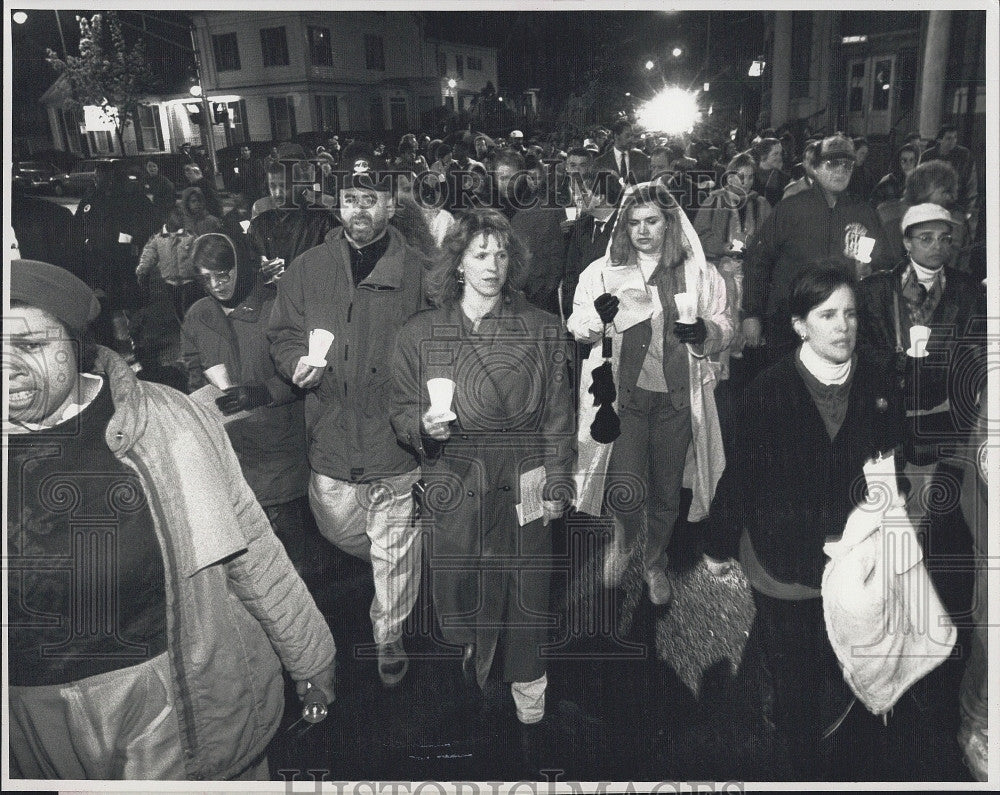 1992 Press Photo Sarjeant Vigil Uphams Corner Dorchester March - Historic Images