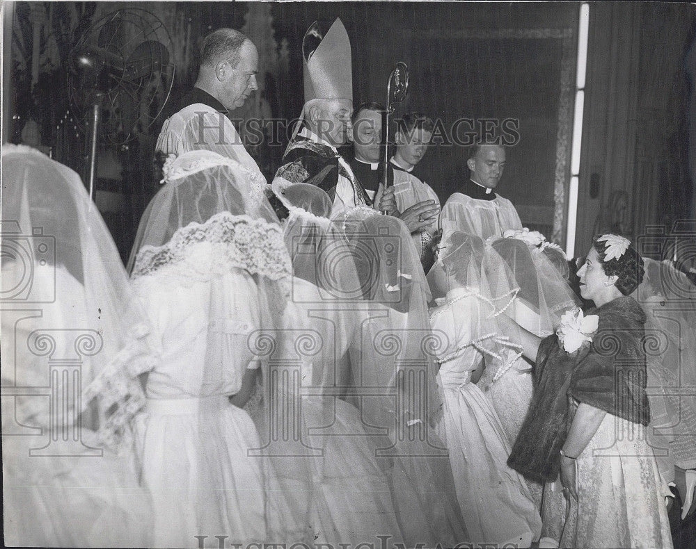 1959 Press Photo Confirmation Children St Joseph Church Somerville Minihan - Historic Images