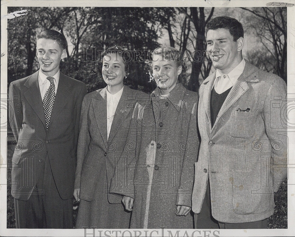 1950 Press Photo George E Minot Sylvia Hall Virginia Taylor Rudolph Fobert - Historic Images