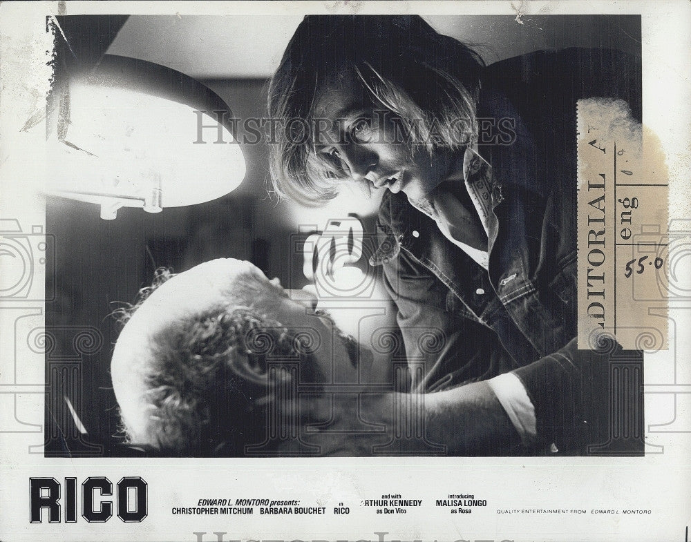 1974 Press Photo Actor Christopher Mitchum in &quot;Rico&quot; Film - Historic Images