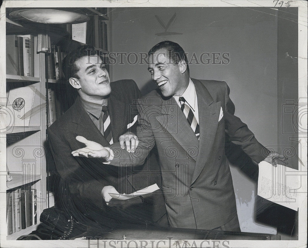 1955 Press Photo Singer Julius La Rosa Entertainer and Host Ed Sullivan - Historic Images