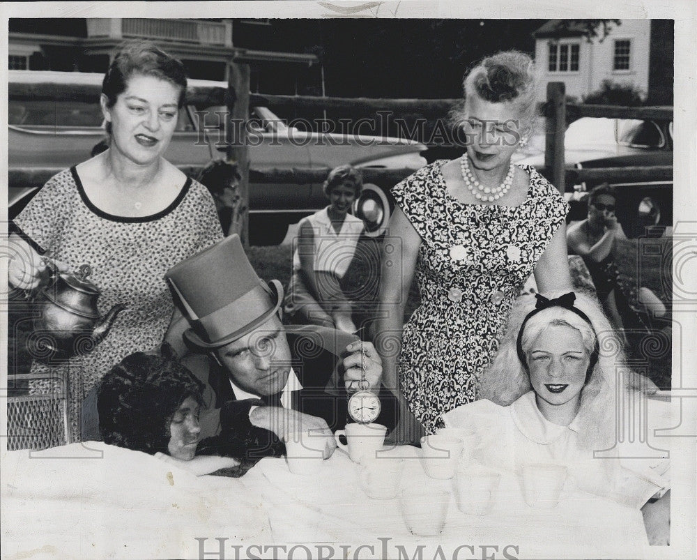 Press Photo Madhatter Party Edwin Larsson Robert Dean Edward Corwith - Historic Images