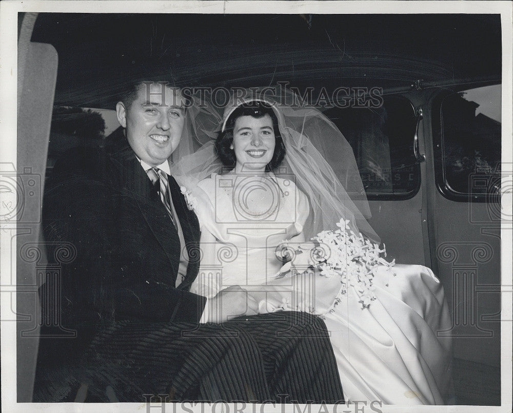 1950 Press Photo St John&#39;s Church Mr Mrs WIlliam Reardon Marriage - Historic Images