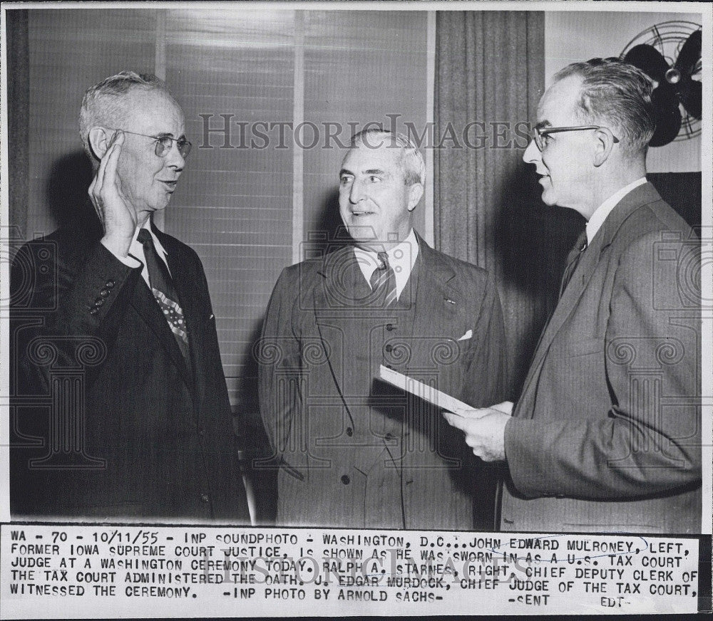 1955 Press Photo John Edward Mulroney Iowa Supreme Court Justice Edgar Murdock - Historic Images