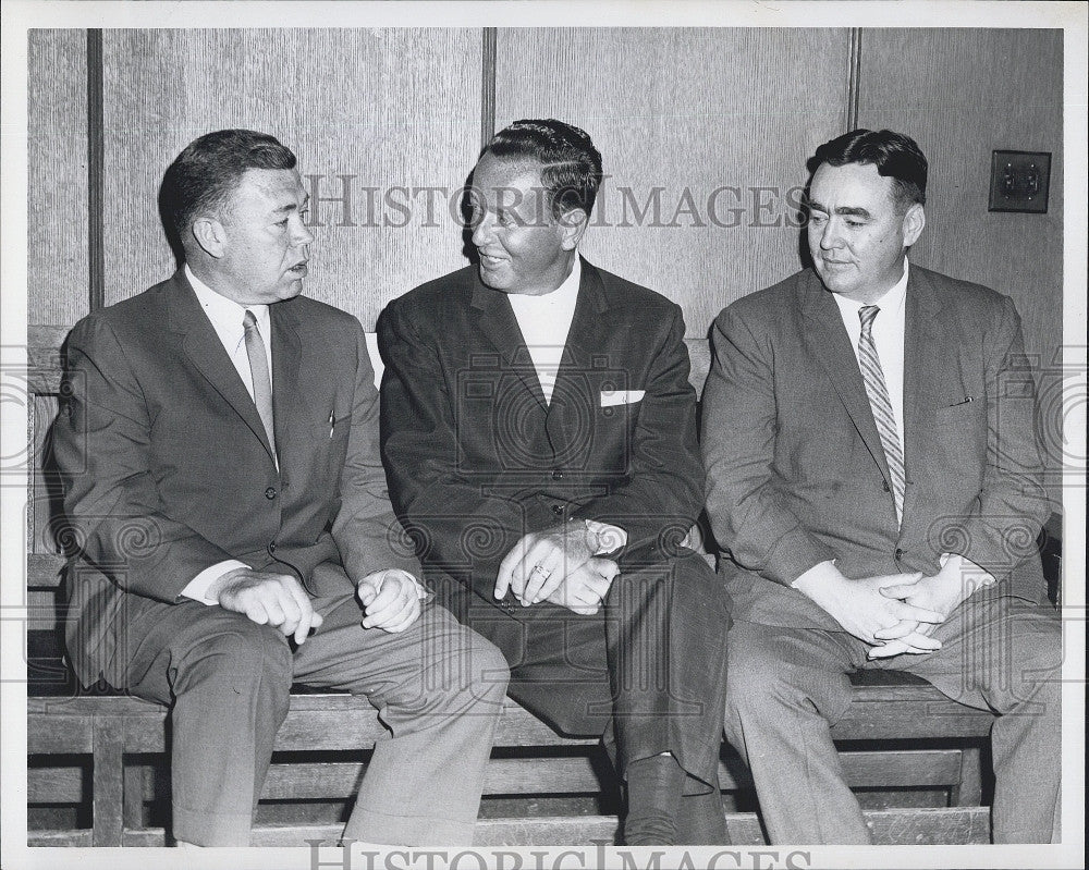 1962 Press Photo Police Captain Herbert Mulloney, Francis Quinn, James Buchanan - Historic Images