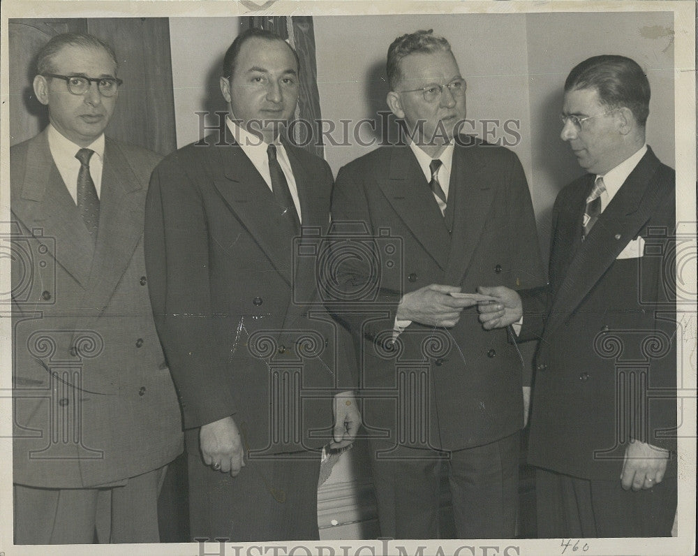 1952 Press Photo Jack Fine, President William Pepi, John Hynis, Alfred Copbianco - Historic Images