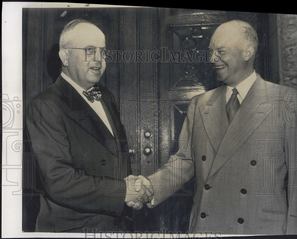 1952 Press Photo General Dwight D. Eisenhower, Governor John Fine - Historic Images