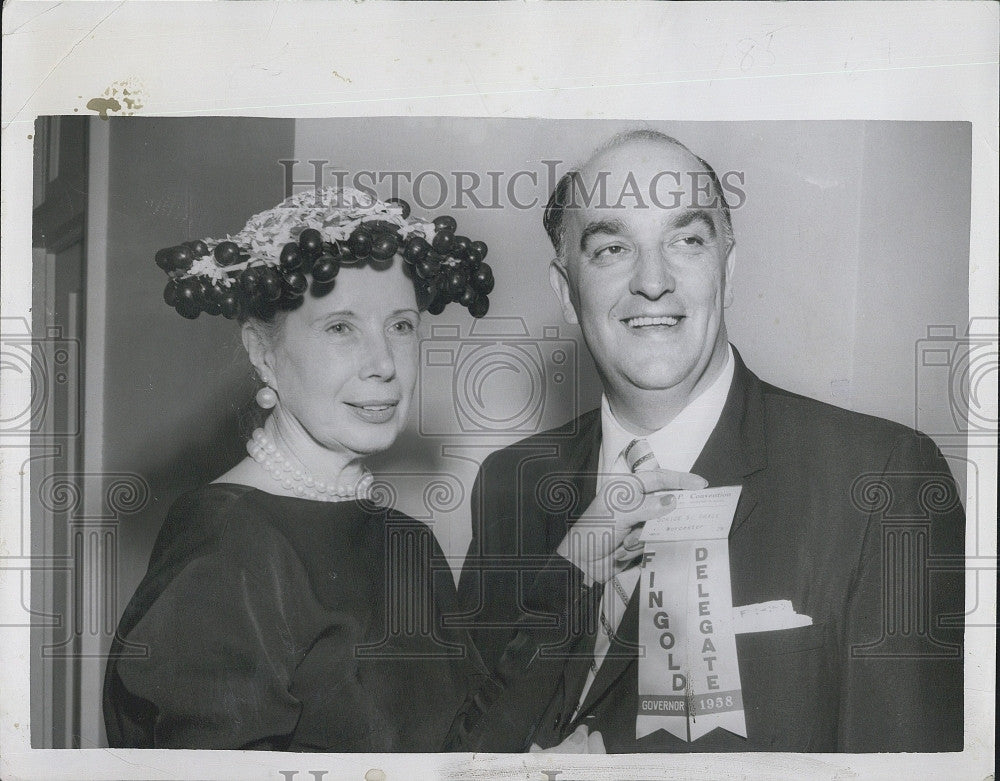 1958 Press Photo Atty Gen George Fingold and his wife - Historic Images