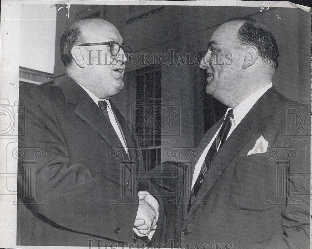 1954 Press Photo Attorney General George Fingold, GOP Chairman Leonard Hall - Historic Images