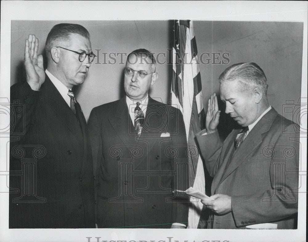 1950 Press Photo Dr Paul J Larsen, Pres asst Dr JR Steelman &amp; Ed Lacey - Historic Images