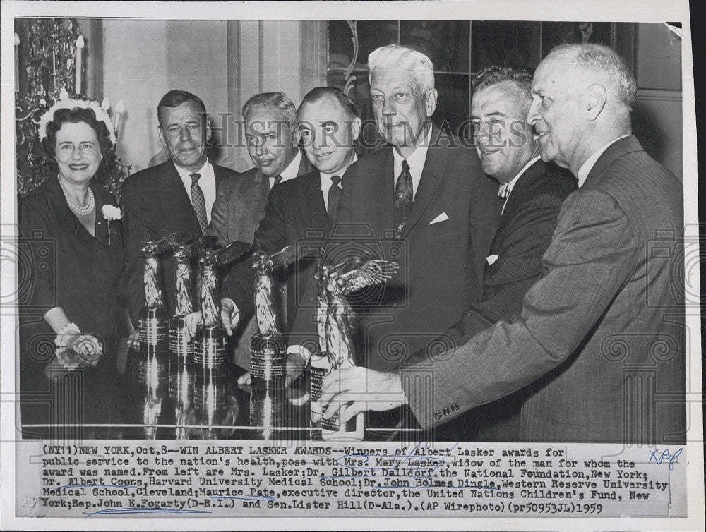 1959 Press Photo Drs,M Lasker,G Dalldorf,A Coots,J Holmes,M Pate, - Historic Images