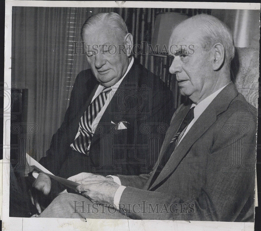 1952 Press Photo VP Joseph M Larkin of Bethlehem Steel &amp; PresP Murray of CIO - Historic Images