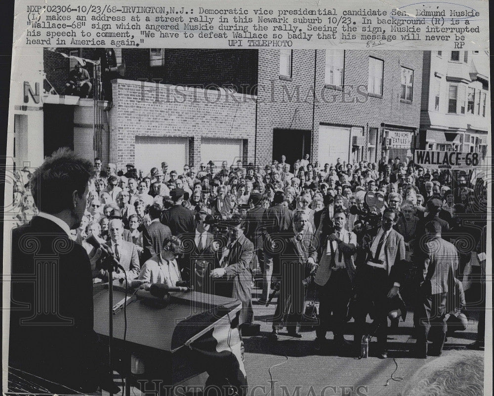 1968 Press Photo Dem VP candidate Sen Edmund Muskie rally - Historic Images