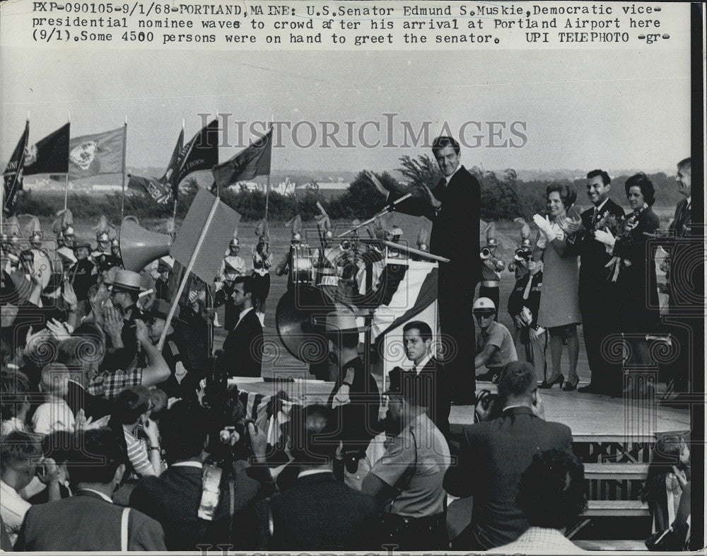 1968 Press Photo Senator Edmund Muskie, Dem VP candidate - Historic Images