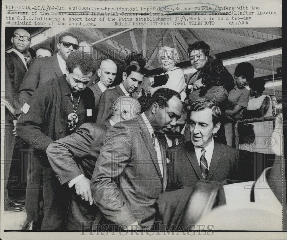 1968 Press Photo Maine Senator Edmund Muskie, Dem VP candidate 7 F Sherrard - Historic Images