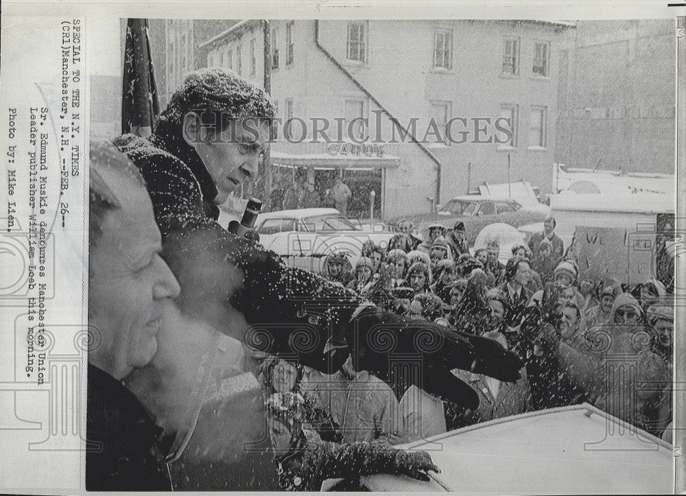 1972 Press Photo Sr Edmund Muskie in Manchester N.H. - Historic Images