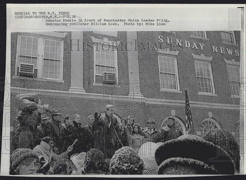 1972 Press Photo Senator Edmund Muskie in N.H. - Historic Images