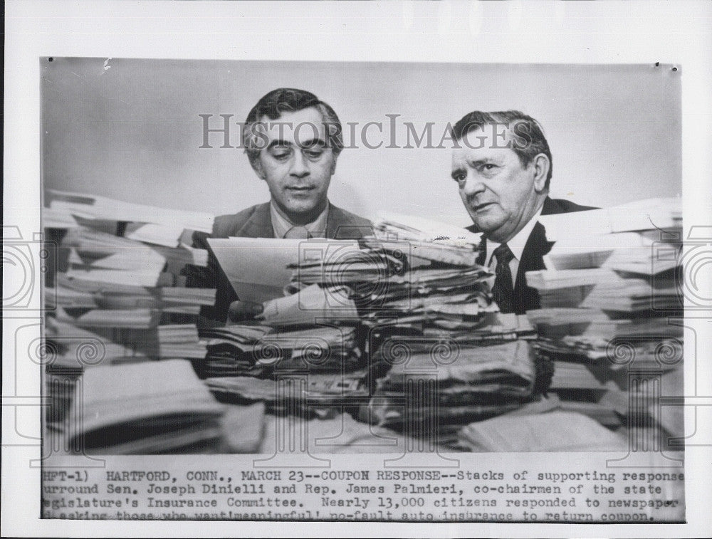 1972 Press Photo State Senator Joseph Dinielli, Rep. James Palmieri - Historic Images