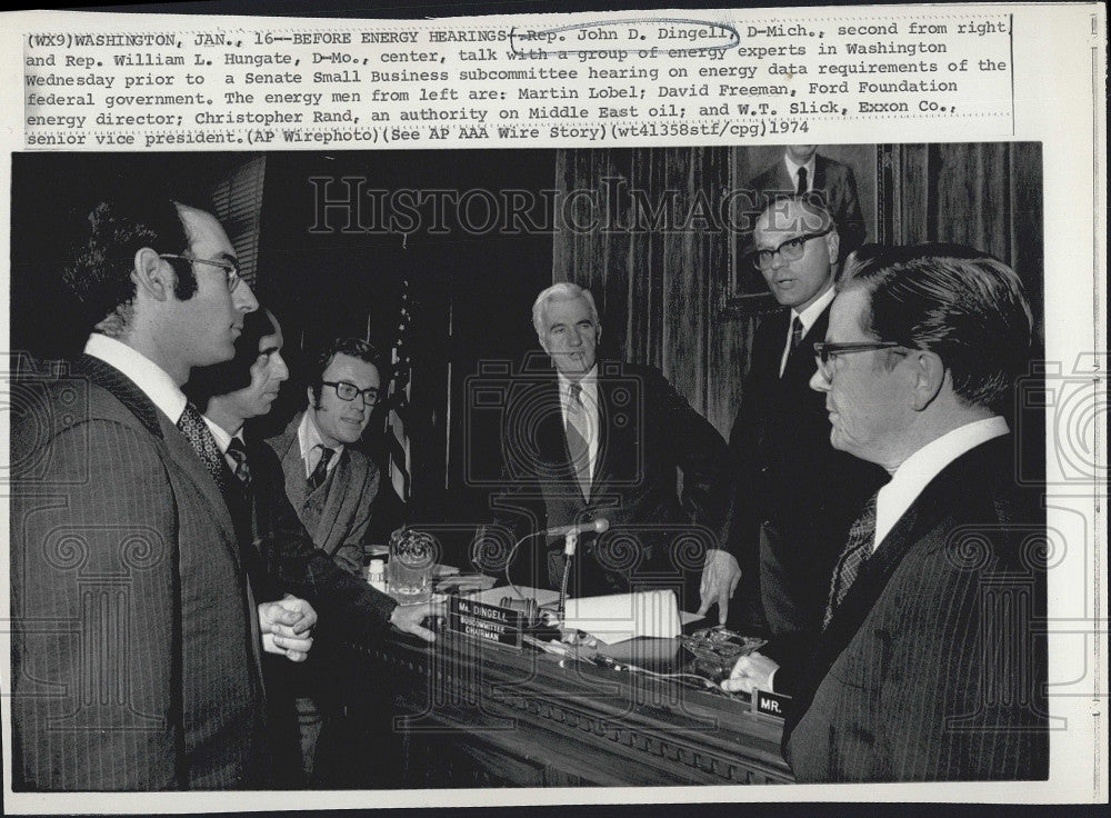 1974 Press Photo Energy Experts At Senate Hearing Lobel Freeman Rand Slick - Historic Images