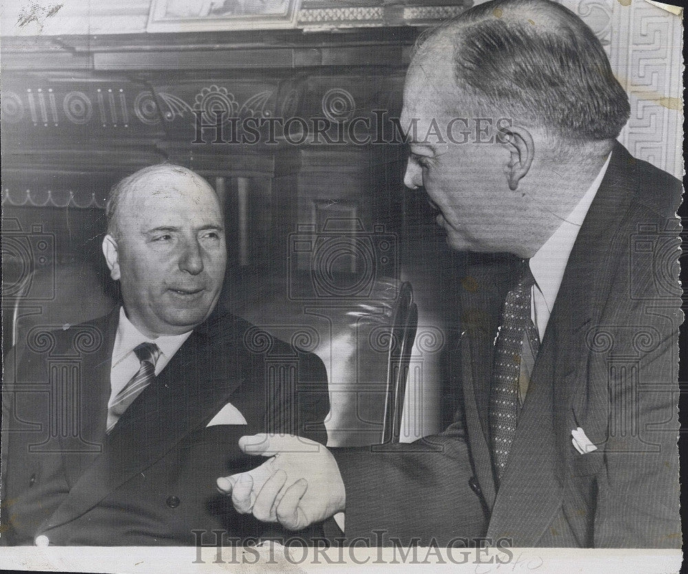 1955 Press Photo Italy Premier Mario Scelba &amp; HE Stassen in D.C. - Historic Images