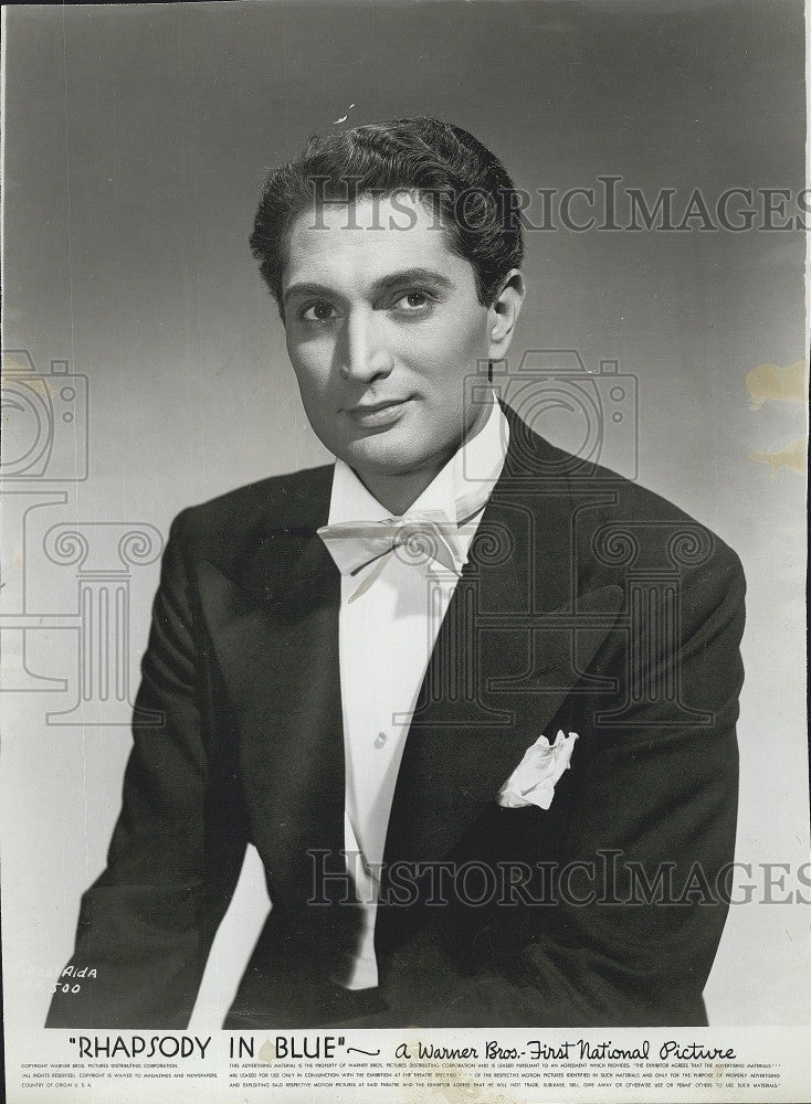 1945 Press Photo &quot;Rhapsody In Blue&quot; Robert Alda Film Actor - Historic Images