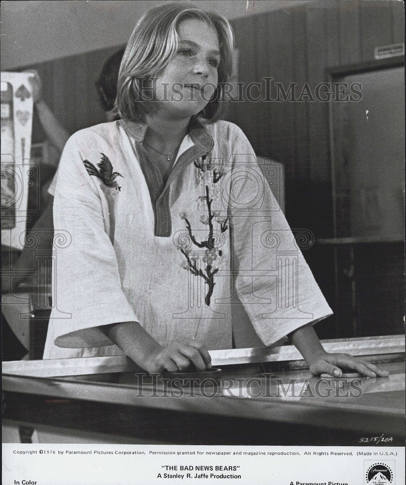 1976 Press Photo Tatum O&#39;Neal in &quot;The Bad News Bears&quot; - Historic Images