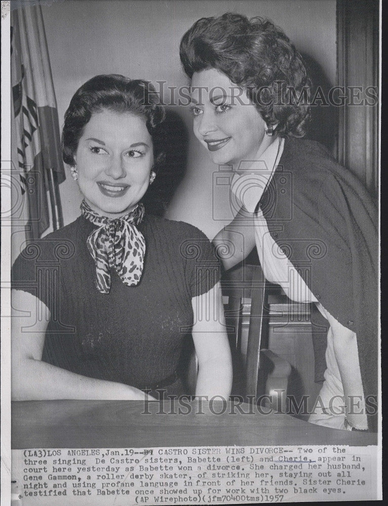 1957 Press Photo Babette Cherie Castro Sister Musicians - Historic Images