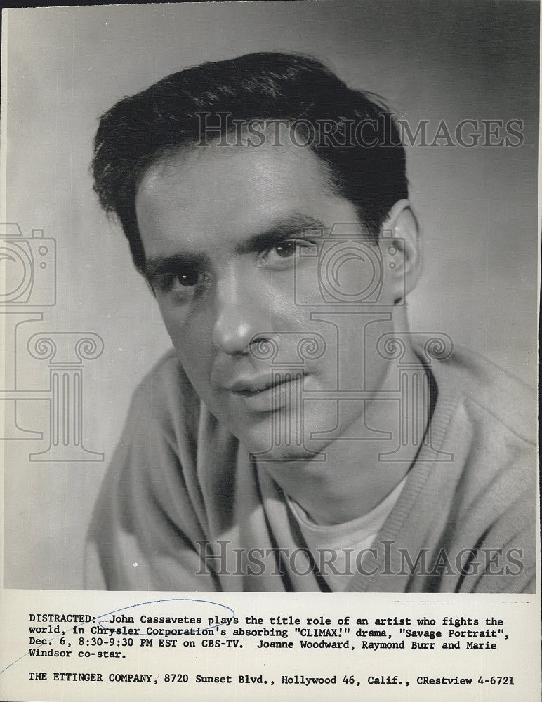 1956 Press Photo John Cassavetes &quot;Climax&quot; Film Television Actor - Historic Images