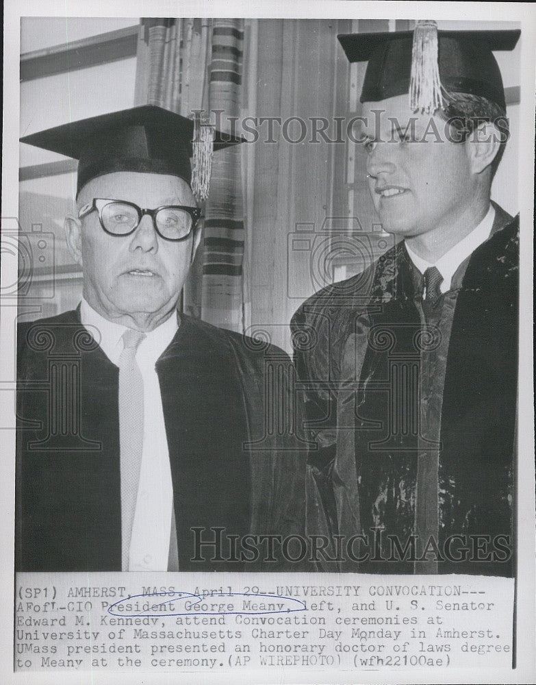 1963 Press Photo CIO Pres george Meany & Sen Edward Kennedy - Historic Images