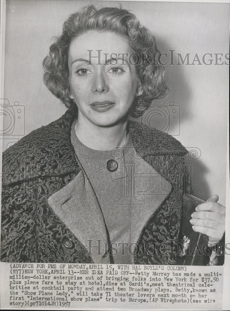 1957 Press Photo Betty Murray,business woman - Historic Images