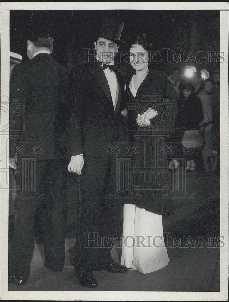 1933 Press Photo Jack LaRue Actor Margaret Lucille &quot;Gold Diggers&quot; Premiere - Historic Images