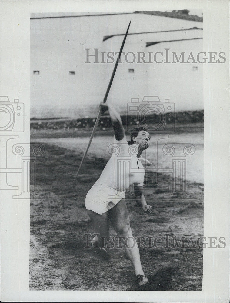 1952 Press Photo Ropjakaba, Russian Olympic Javelin Thrower - Historic Images