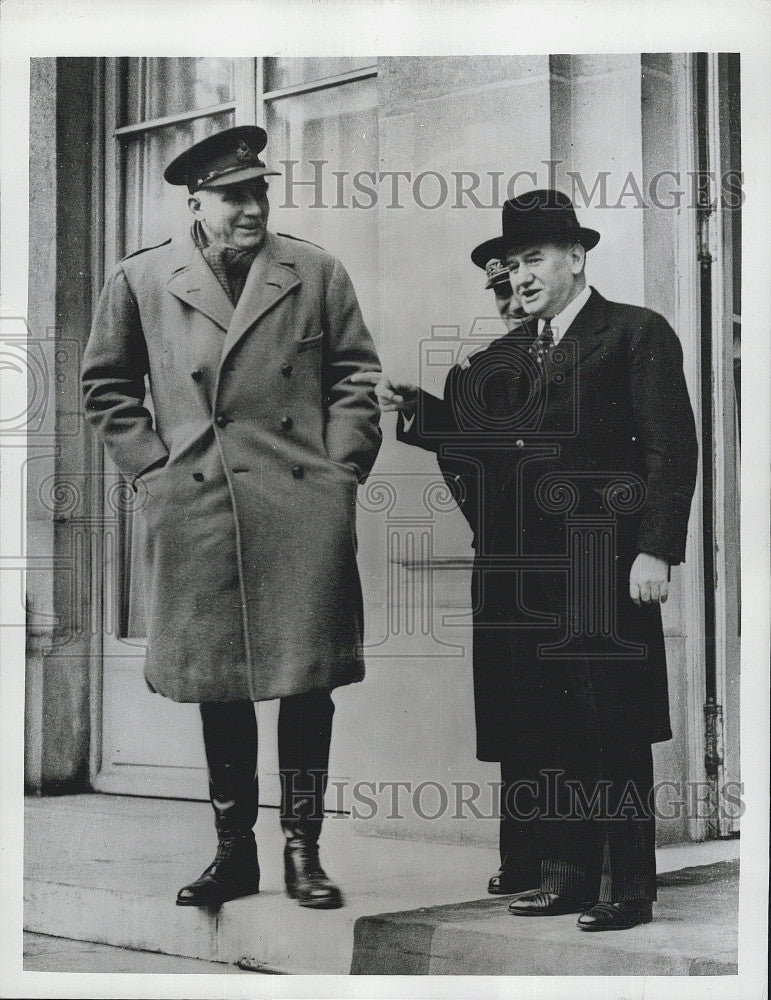 1940 Press Photo General Edmund Ironsides Chief Staff British Eduard Daladier - Historic Images