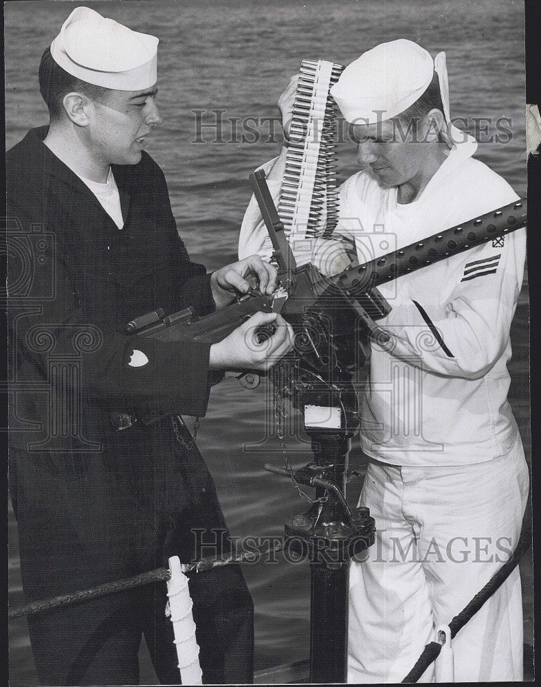 1957 Press Photo Curtis Ireland Paul D Rooney Port Reserve Training Program - Historic Images