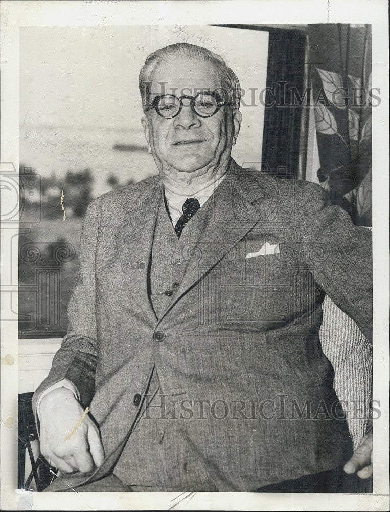 1938 Press Photo Ex Cuban President Gerrdo Machado Arrives In Miami - Historic Images