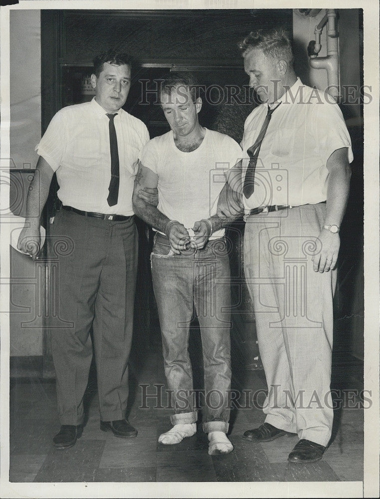 1964 Press Photo Escapee Richard Powers, Det. Charles Miller, Det. Alan Crisp - Historic Images