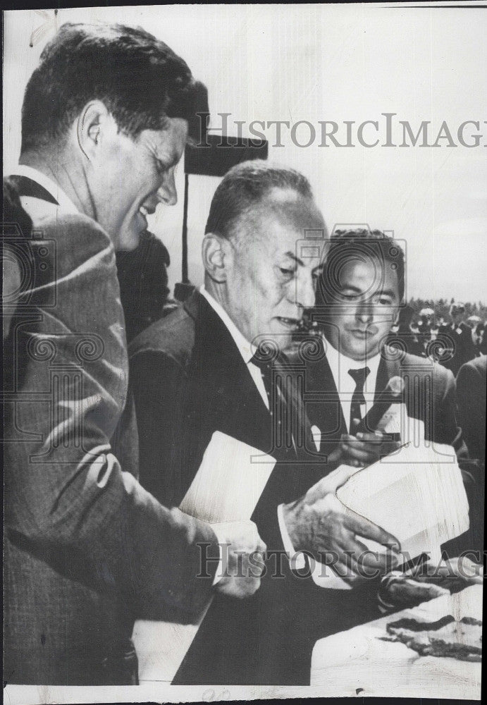 1961 Press Photo President John F. Kennedy, Colombian Alberto Lleras Camargo - Historic Images