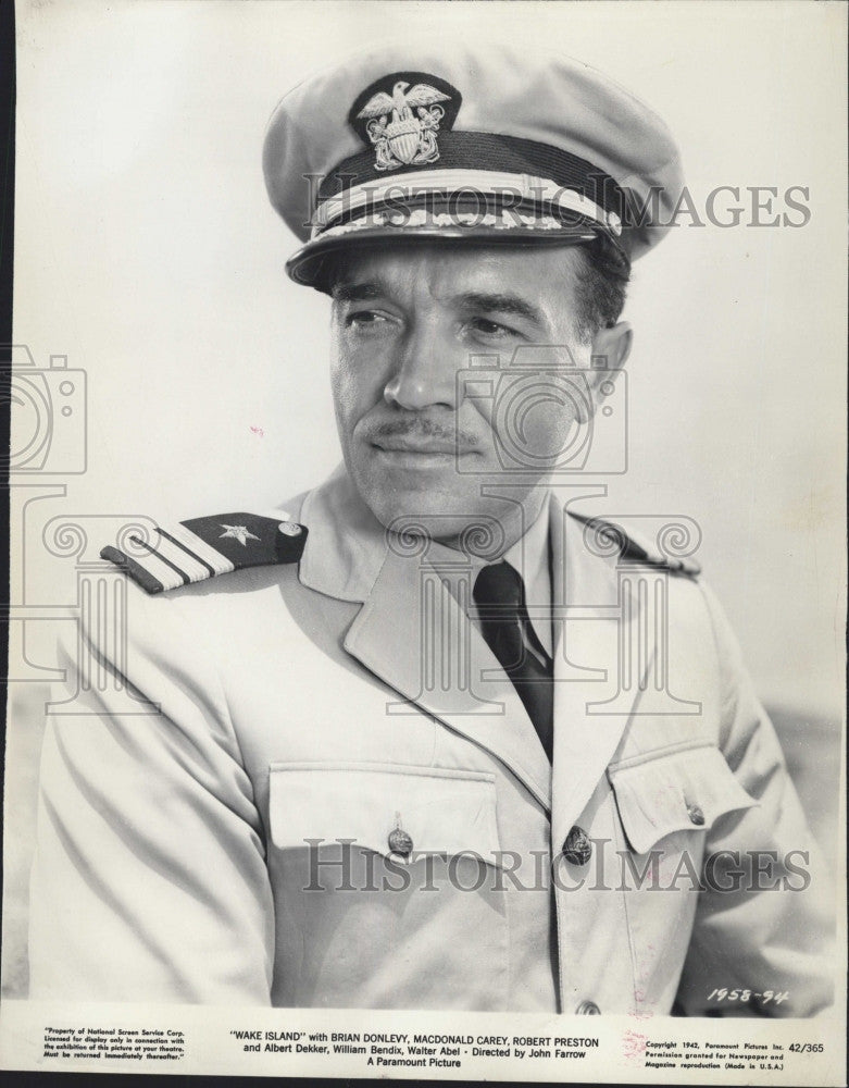 1942 Press Photo Actor Walter Abel in &quot;Wake Island&quot; - Historic Images