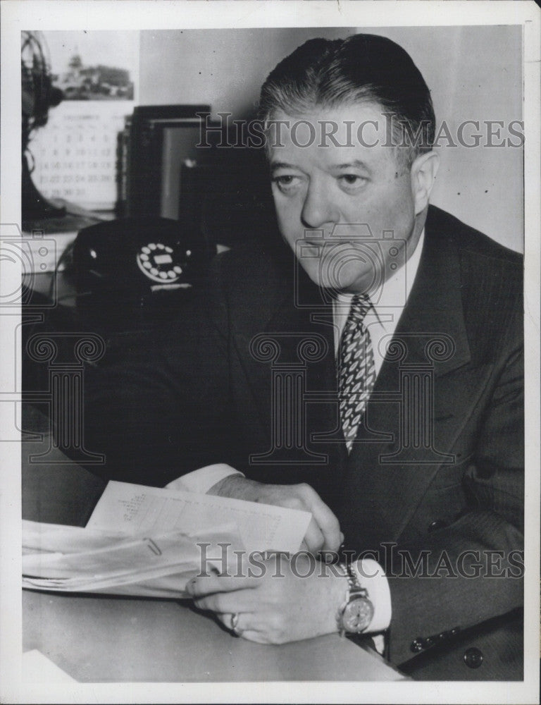 1947 Press Photo Robert M. Lafollette of Marshall Recovery Plan after WWII - Historic Images