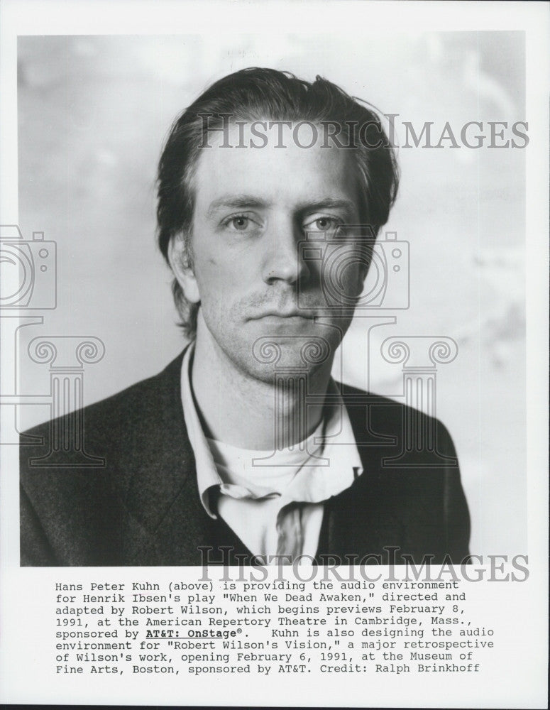 Press Photo Hans Peter Kuhn, audio guy for play &quot;When We Dead Awaken&quot; - Historic Images