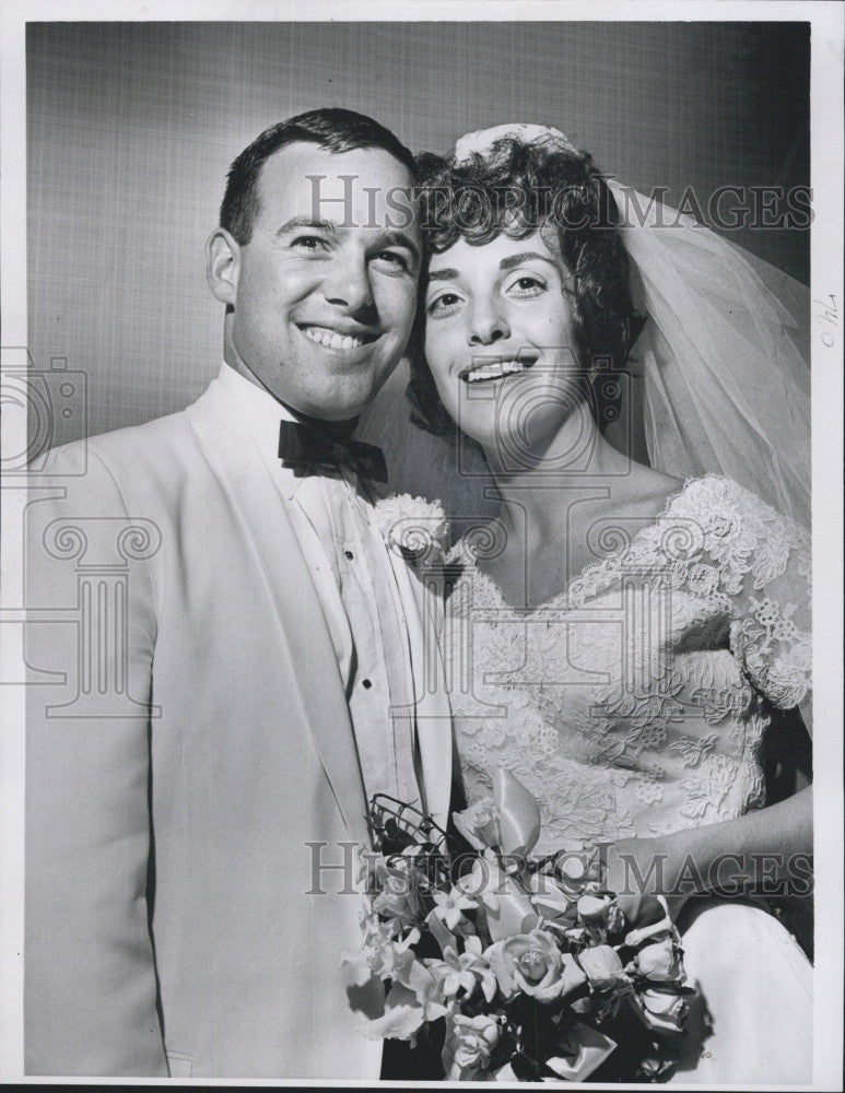 1963 Press Photo Steven Kramer, bride Marilyn Misner - Historic Images