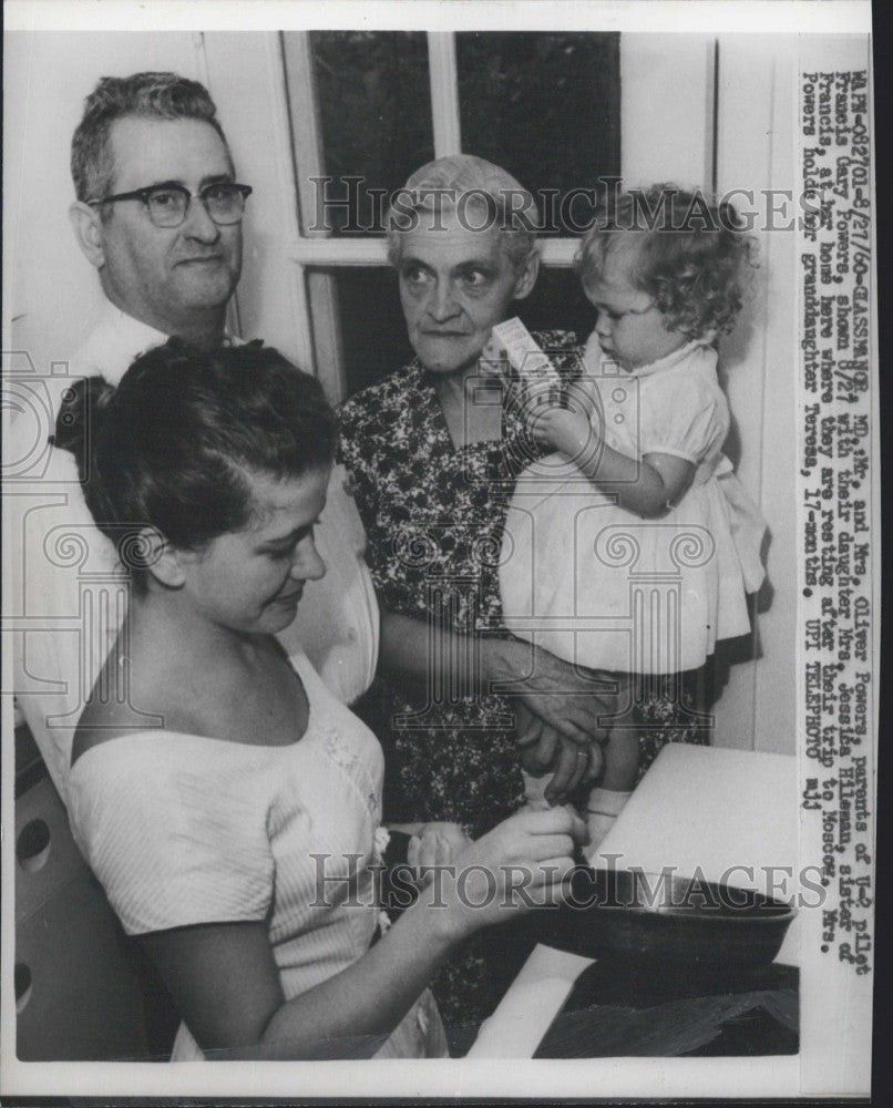 1960 Press Photo Mr. and Mrs, Oliver Powers, Parents of U-2 Pilot Gary Powers - Historic Images