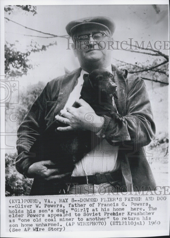 1960 Press Photo Oliver Powers, Father of Downed U-2 Pilot Francis Gary Powers - Historic Images