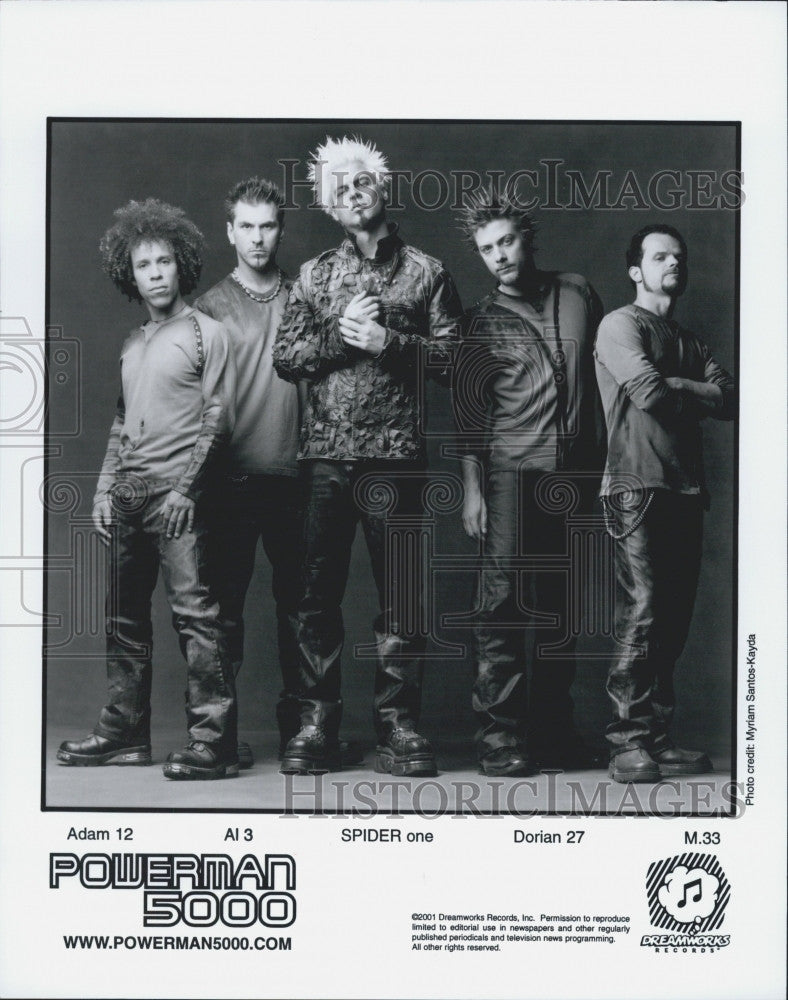 2001 Press Photo Powerman 5000 Band - Historic Images