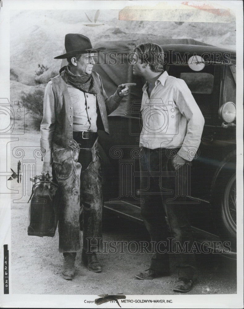 1975 Press Photo Jeff Bridges &amp; Andy Griffith in &quot;Hearts of the West&quot; - Historic Images