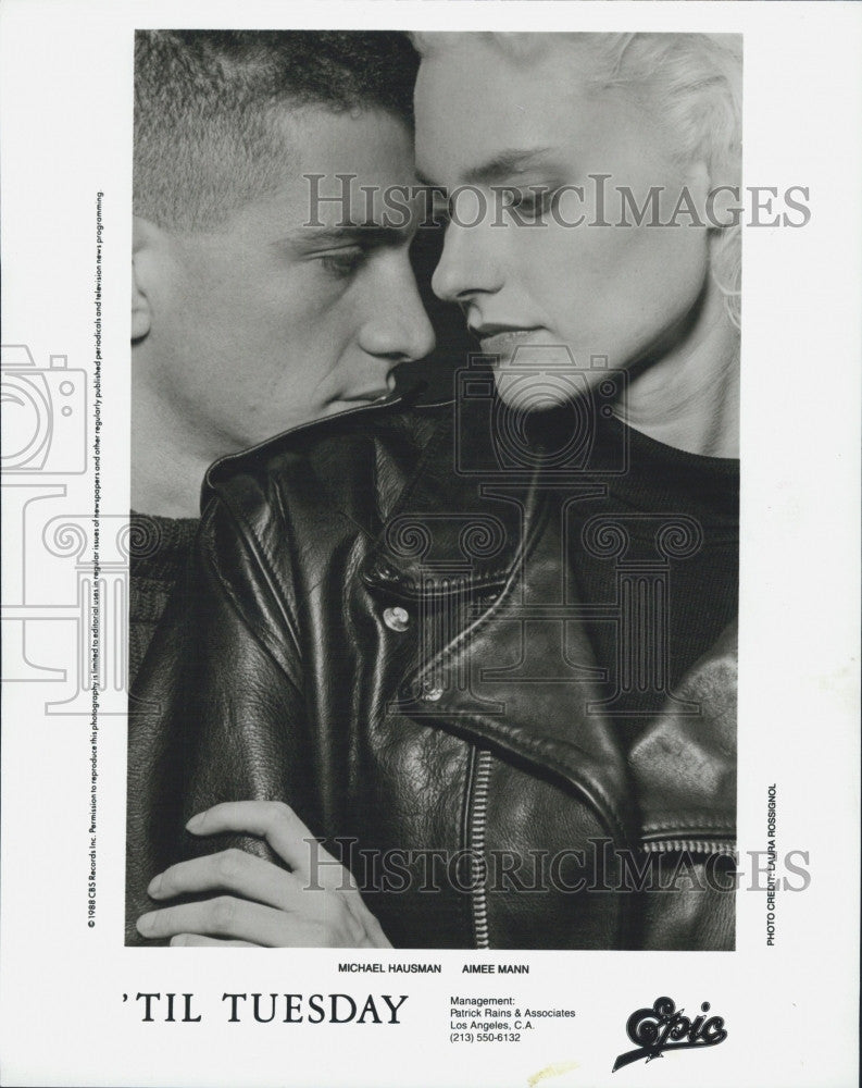 1988 Press Photo Michael Hausman and Aimee Mann Music Group &#39;Til Tuesday - Historic Images