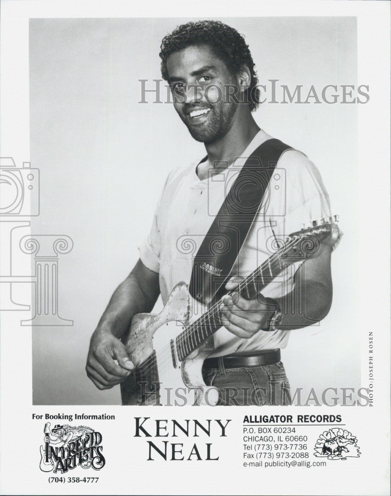 Press Photo American Blues Singer and Guitar Player Kenny Neal - Historic Images