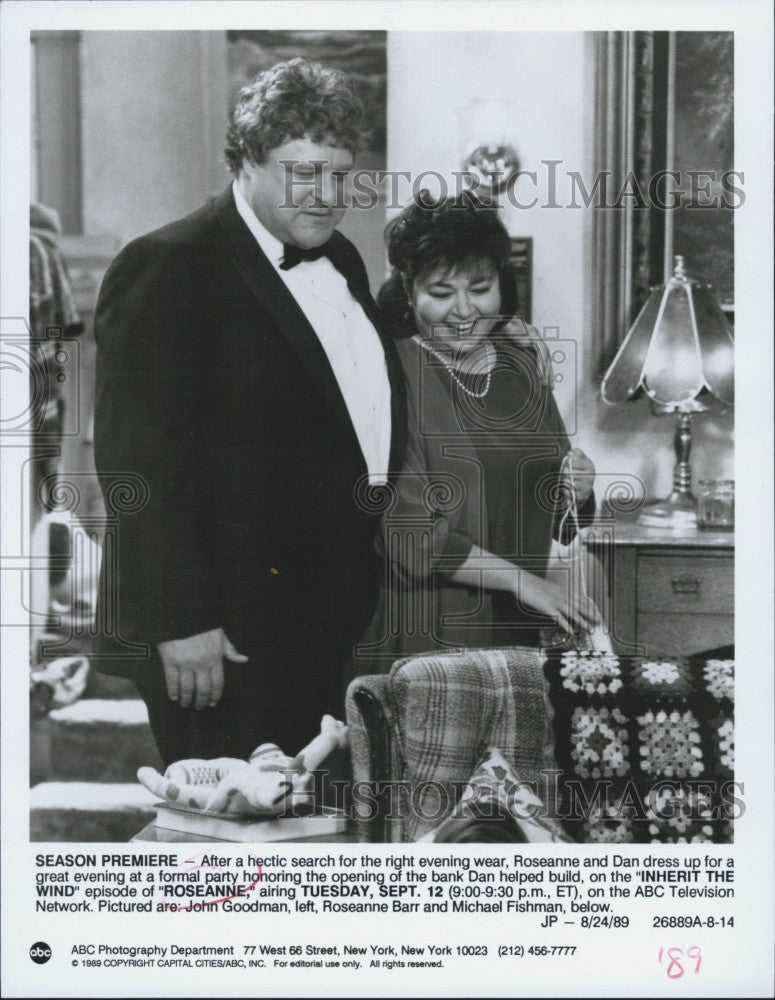 1989 Press Photo &quot;Roseanne&quot; John Goodman &amp; Roseanne Barr &quot; - Historic Images