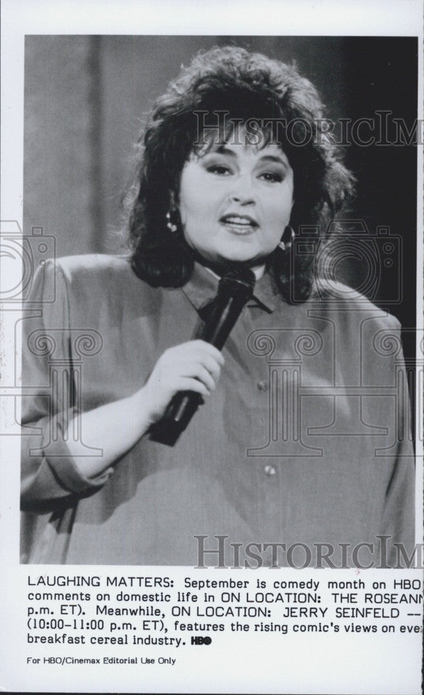 Press Photo Comedian Rosanne Barr - Historic Images