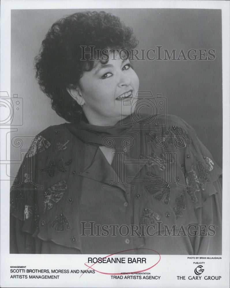 Press Photo Comedian Roseanne Barr - Historic Images